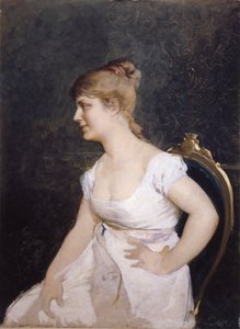 Portrait of a Young Lady by Amos Cassioli